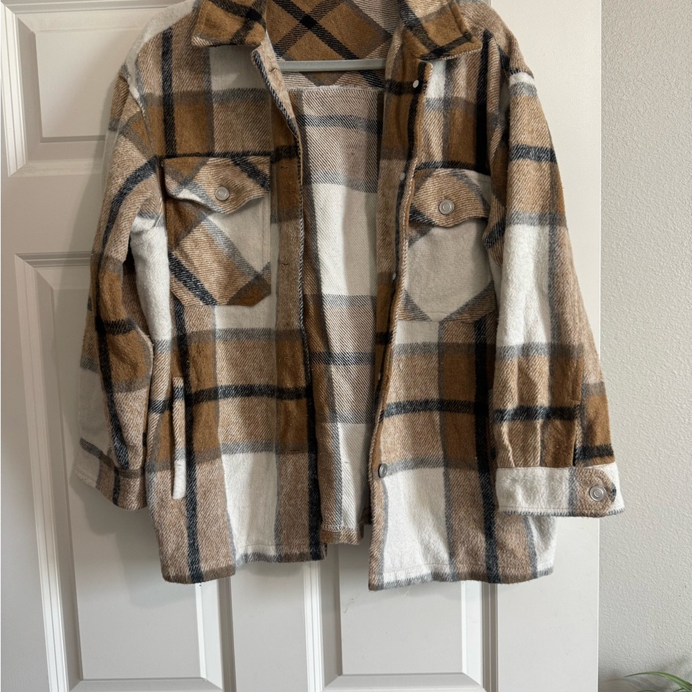 Plaid Button-Up Jacket
